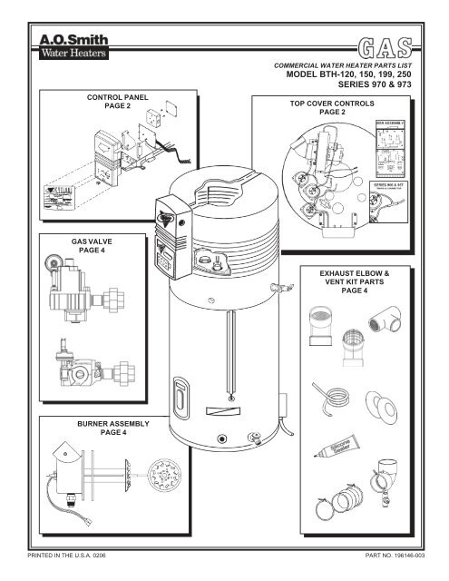 BTH 120, 150, 199, 250 - AO Smith Water Heaters