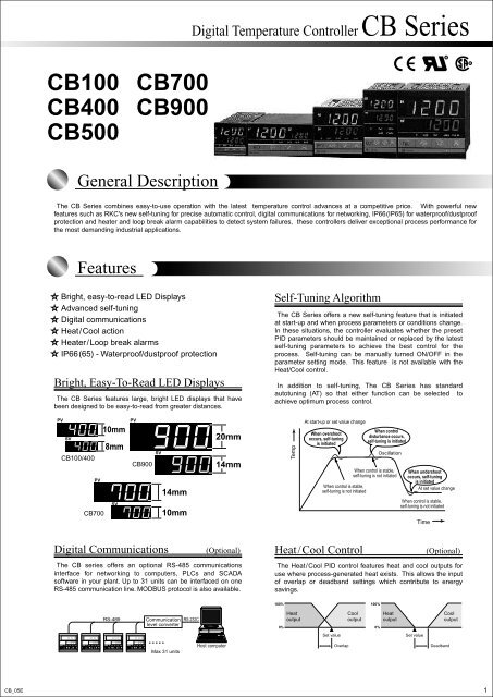 J Input Relay Output RKC CB100 temperature process controller