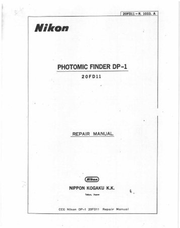 Nikon F2 Finder DP-1 Repair manual.pdf - Street photo & Cie