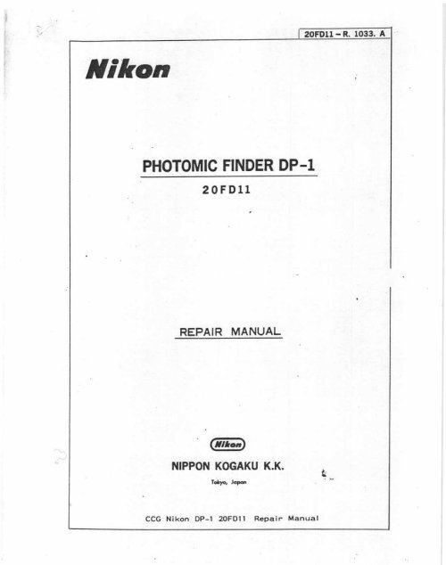 Portable Document Format Nikon F2 Service Repair Manual PDF 