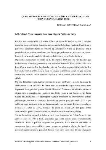 QUEM MANDA NA FEIRA? ELITE POLÃTICA E PODER LOCAL EM ...