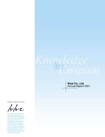 Eisai Co., Ltd. Annual Report 2001 - Eisai GmbH