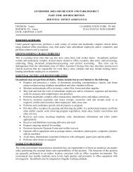 Office Assistant II - Livermore Area Recreation and Park District
