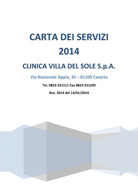 CARTA DEI SERVIZI 2014