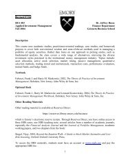 BUS483 - Emory Goizueta Business School Intranet - Emory University