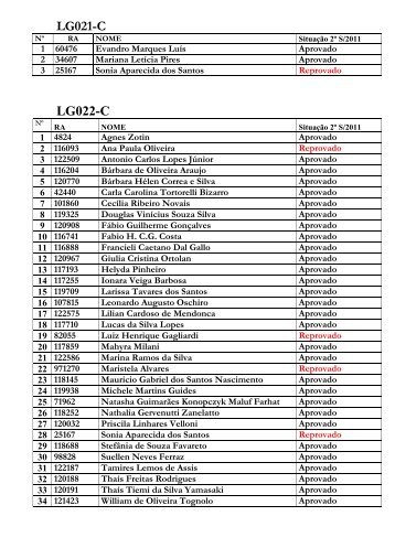 LG - 2 semestre de 2011 - noturno - IEL