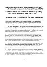 International Movement 'We Are Church' (IMWAC) European ...