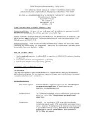 Test Specifications-Clinical Flow Cytometry Laboratory