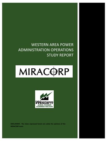 Western Area Power AdministratIon Operations Study Report