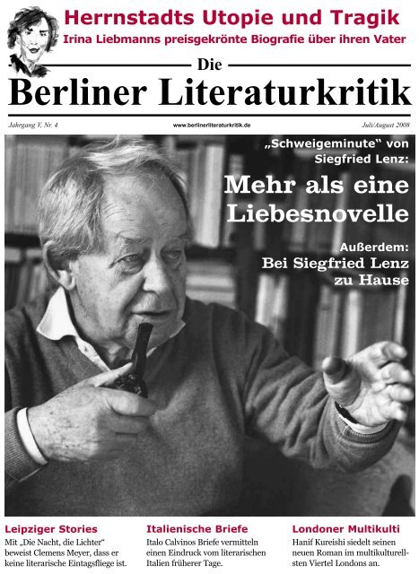 Mehr als eine Liebesnovelle - Die Berliner Literaturkritik