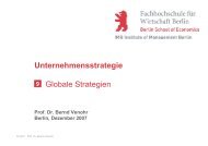 Unternehmensstrategie Globale Strategien - Prof. Dr. Bernd Venohr