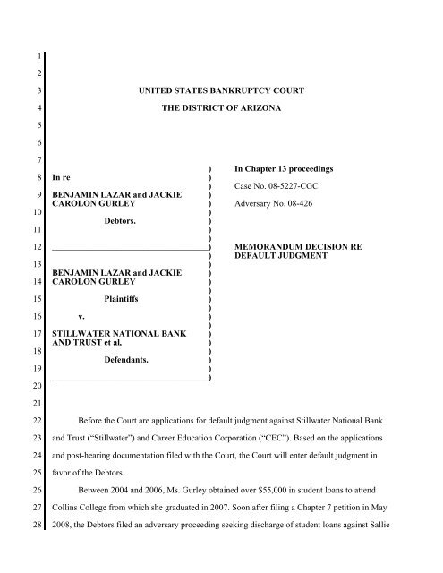 Gurley Et Al V Stillwater National Bank And Trust Et Al