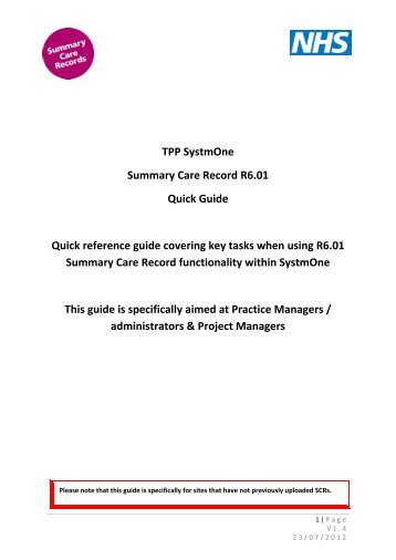 The quick reference guide covering key tasks (PDF, 1.2MB) - Systems