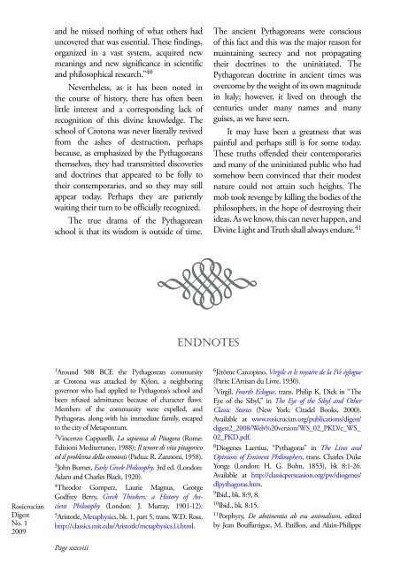 Pythagorean Teachings across the Centuries - Rosicrucian Order