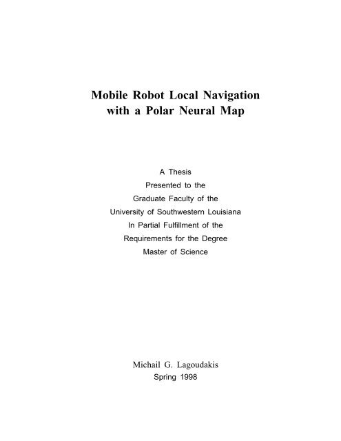 Mobile Robot Local Navigation with a Polar Neural Map - Intelligent ...