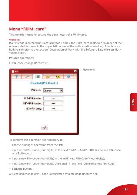 Manual for user, version 1, November 2007