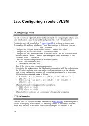 Lab: Configuring a router. VLSM