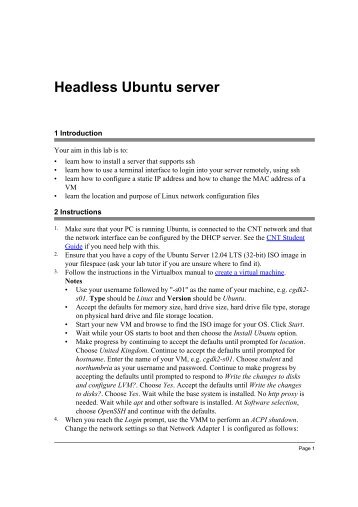 Headless Ubuntu server