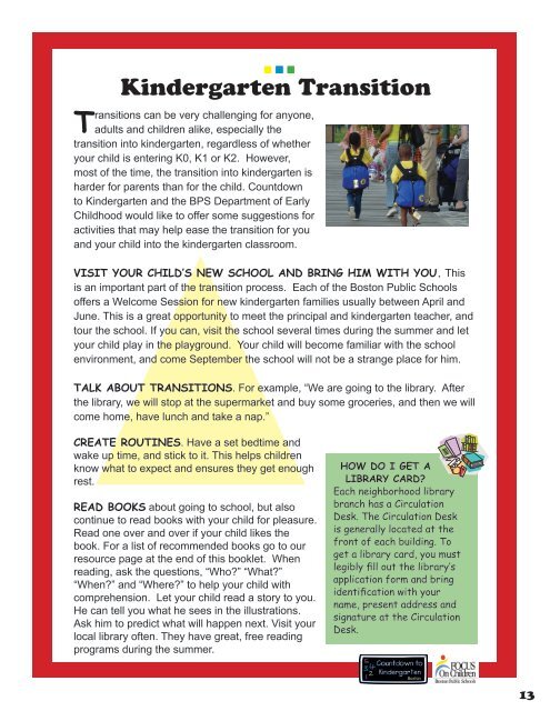 Kindergarten Handbook - Countdown to Kindergarten