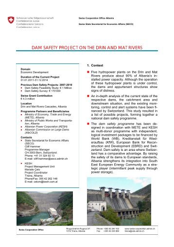 Dam Safety Project on the Drin and Mat Rivers - CH