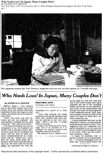 Who Needs Love! In Japan, Many Couples Don't