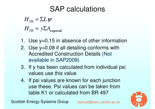 Analysis of Thermal Bridges - Scottish Energy Systems Group ...