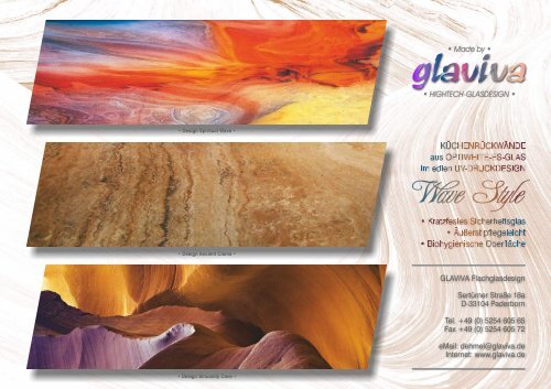 GLAVIVA ® • Edles Glasdesign - Digital bedruckte Küchenrückwände aus Glas