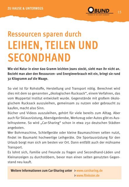 BUND Umwelt-Tipps Karlsruhe/Pforzheim/Calw/Freudenstadt/Böblingen 2014