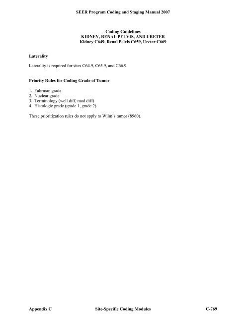 Appendix C Seer : 2018 SEER Coding & Staging Manual – CPSIM