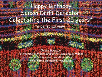 Happy Birthday Silicon Drift Detector: Celebrating the ... - MPG HLL