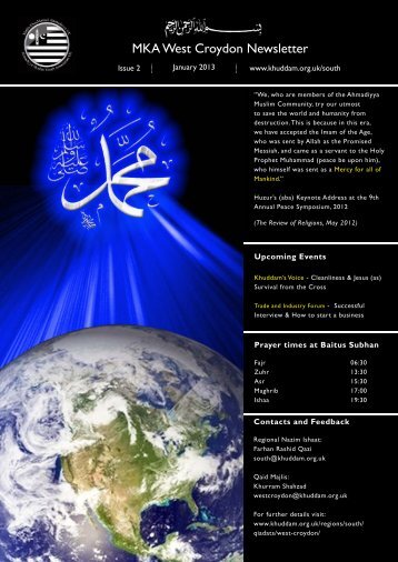 newsletter W Croydon Jan 13.indd - Majlis Khuddamul Ahmadiyya ...