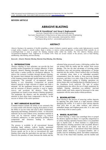 ABRASIVE BLASTING - vsrd international journals division