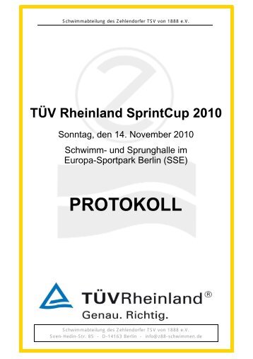 TÜV Rheinland SprintCup 2010 - Homepage des Berliner TSC e. V.