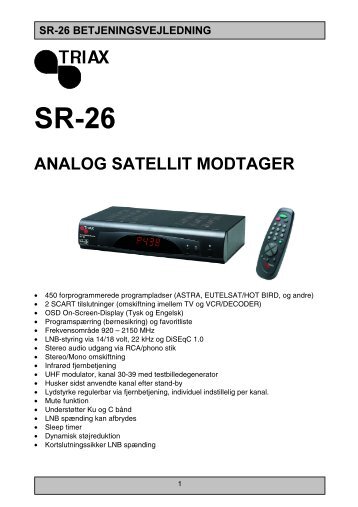 ANALOG SATELLIT MODTAGER - Triax