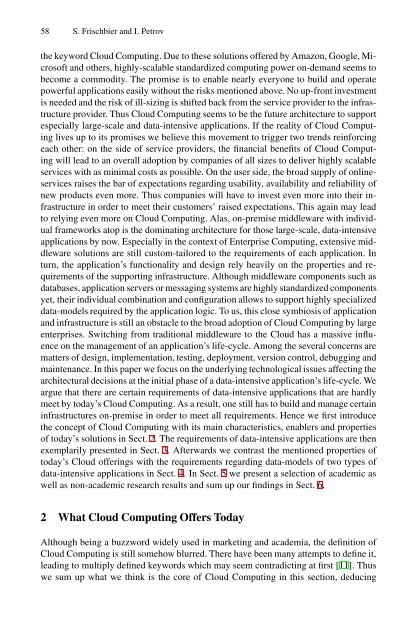 Aspects of Data-Intensive Cloud Computing - DVS - Technische ...