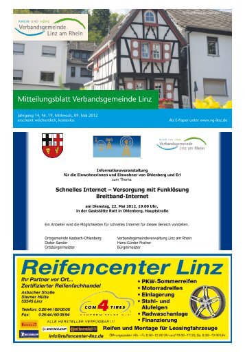 Ausgabe Nr. 19 vom 09.05.2012 - Verbandsgemeindeverwaltung ...