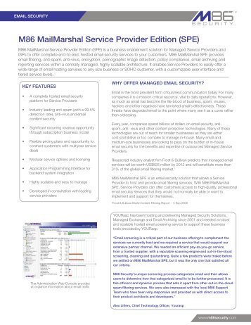M86 MailMarshal Service Provider Edition (SPE)