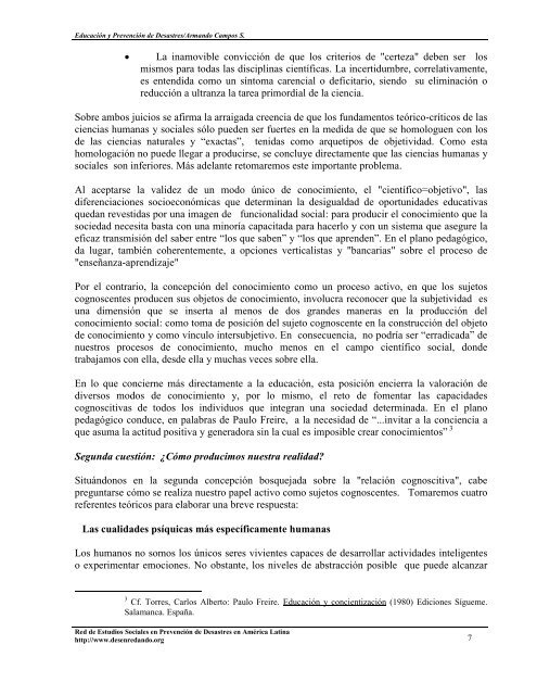 EducaciÃƒÂ³n y PrevenciÃƒÂ³n de Desastres - La RED