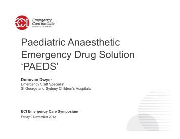 Paediatric Anaesthetic Emergency Drug Solution - Emergency Care ...