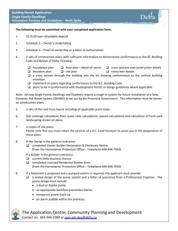 Single Family Dwellings - The Corporation of Delta