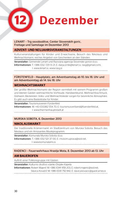 VERANSTALTUNGSKALENDER - Razvojni center Murska Sobota