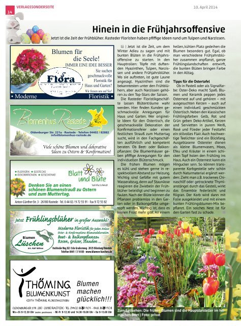 rasteder rundschau Ausgabe April 2014