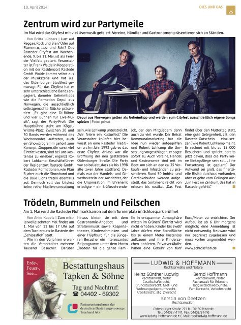 rasteder rundschau Ausgabe April 2014