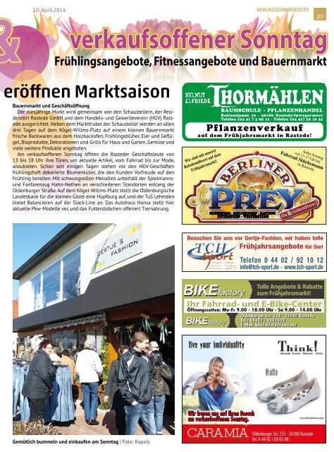 rasteder rundschau Ausgabe April 2014