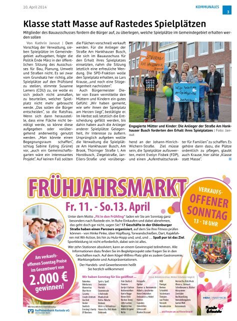 rasteder rundschau Ausgabe April 2014