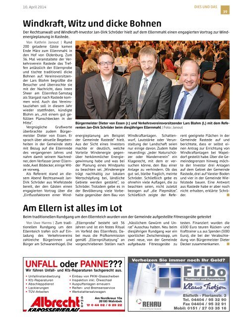 rasteder rundschau Ausgabe April 2014