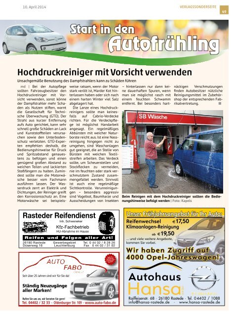 rasteder rundschau Ausgabe April 2014