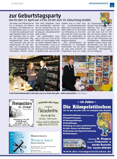 rasteder rundschau Ausgabe April 2014