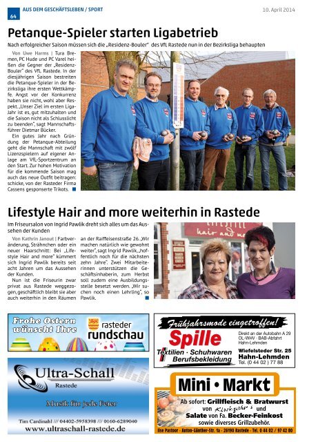 rasteder rundschau Ausgabe April 2014