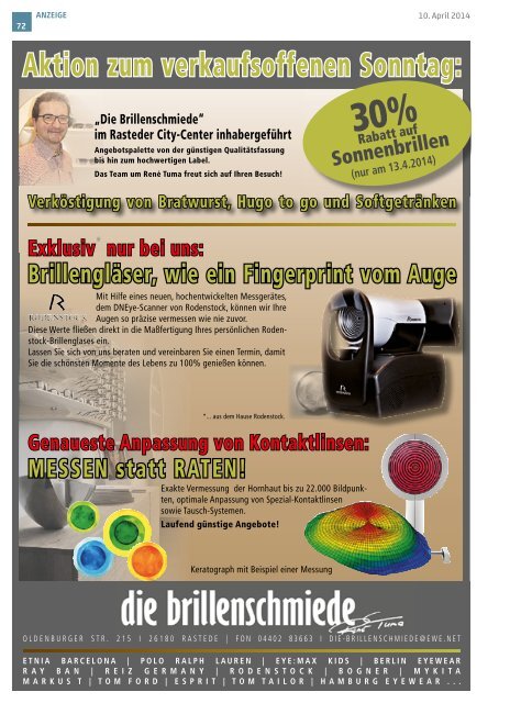 rasteder rundschau Ausgabe April 2014